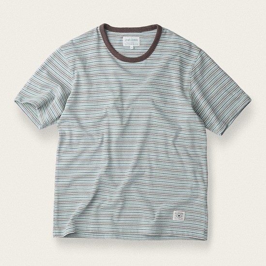 [British Sporting Club] Multi Stripe Short-Sleeves T-Shirt