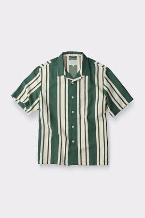 [British Sporting Club] Green Stripe Half Sleeve Shirts
