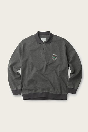 [British Sporting Club] Pigment Washing Collar Sweat shirts