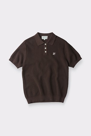 [British Sporting Club] Waffle Short-Sleeves Polo Knit