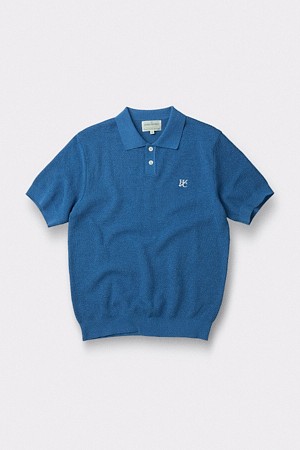 [British Sporting Club] Waffle Short-Sleeves Polo Knit