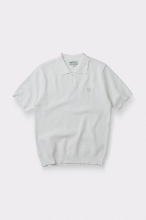 [British Sporting Club] Waffle Short-Sleeves Polo Knit