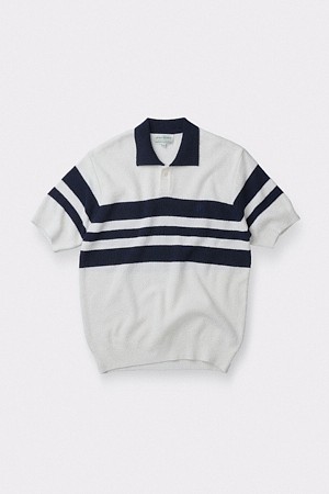 [British Sporting Club] Color Matching Short-Sleeves Polo Knit