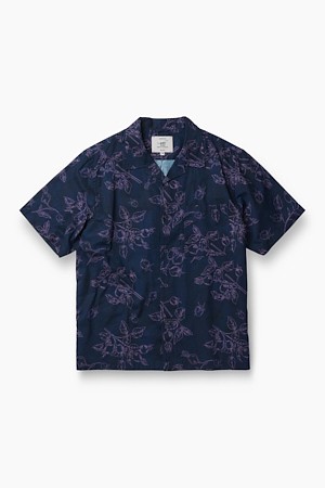 플라워 패턴 반팔 셔츠 (릴렉스핏)