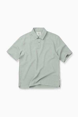 [Imported  Fabric] 우븐 카라 반팔 티셔츠