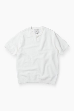 잔조직 헨리넥 반팔 니트