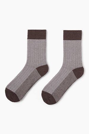 헤링본 단품 양말