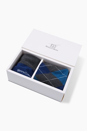 패턴 양말 2족 SET (긴목)