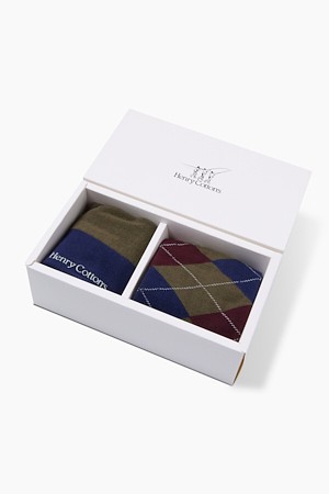 패턴 양말 2족 SET (긴목)