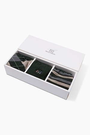 패턴 양말 3족 SET (긴목)