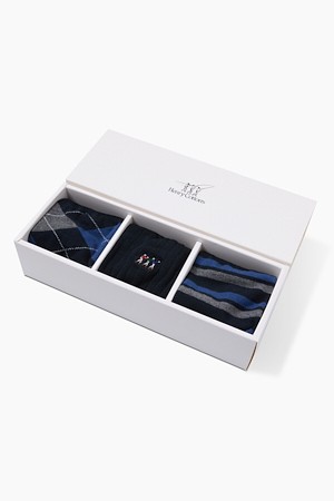 패턴 양말 3족 SET (긴목)