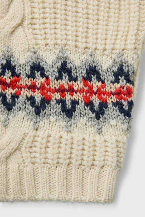 **GARIK(가릭) 오버 숄더 노르딕 가디건**은 여성의 캐주얼 스타일을 위한 니트/스웨터입니다. 아이보리, 네이비, 코랄 세 가지 색상으로 출시되었으며, 가을과 겨울에 따뜻하게 착용할 수 있습니다. 모와 알파카 혼방 소재로 제작되어 부드러운 촉감과 뛰어난 보온성을 제공하며, 오버핏 라운드넥 디자인으로 편안한 착용감을 선사합니다. 노르딕과 케이블 패턴이 돋보이며, 긴 소매와 버튼 여밈, 골지 마감 디테일로 완성도를 높였습니다.
