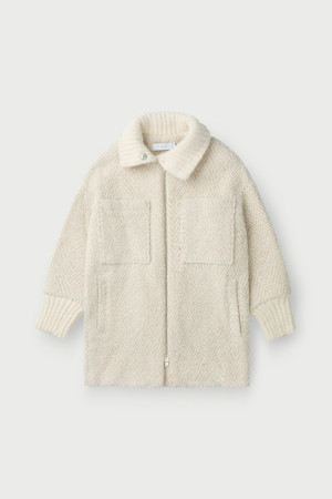 SANABSPE 하이넥 부클 코트