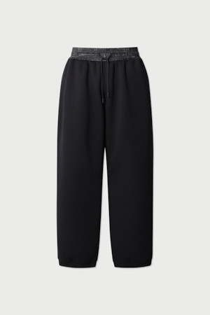 Saint 밴딩 배색 와이드 조거 팬츠