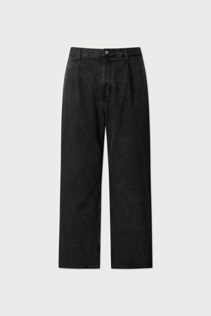 Derive 데님 와이드 사이드턱 팬츠