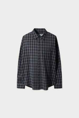 Croquis 서커 체크 오버핏 셔츠