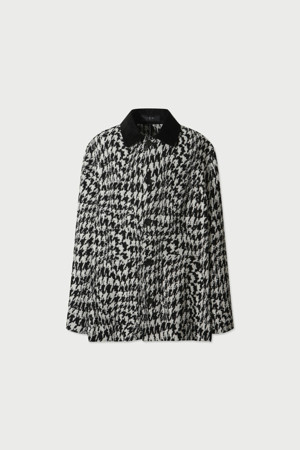 PIERINO 코듀로이 카라 하운드 투스 자켓