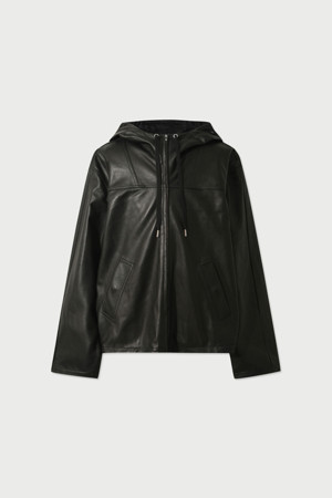 CEMAL 양가죽 울 본딩 후드 점퍼