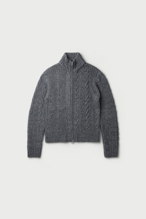 KAMERON 조직감 풀 ZIP-UP 스웨터