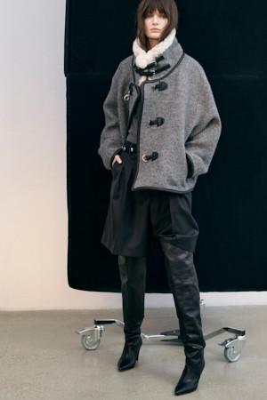 KASSON 퍼 카라 부클 자켓