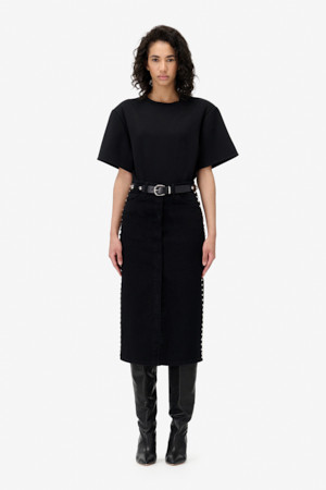 THANIA 스터드 데님 스커트