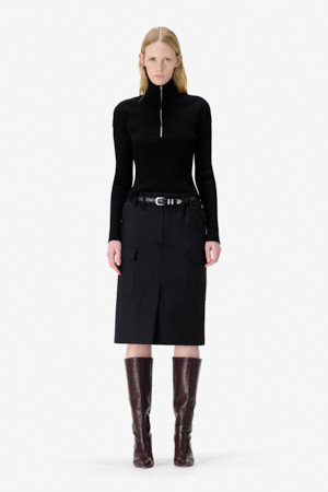 CARRIE 페이퍼백 미디 포켓 스커트