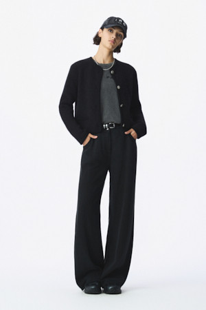 RONDE 니트 라운드 넥 자켓