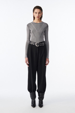 CLEONA 투톤 니트 탑