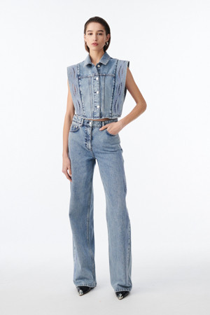 ROSYE 데님 날개 탑