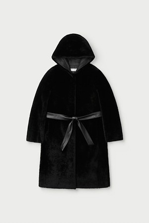Longue 롱 후드 시어링 자켓