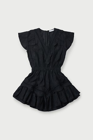 ELAINE 자카드 러플 드레스