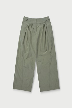 WANNI 어드저스터블 셔링 와이드 팬츠