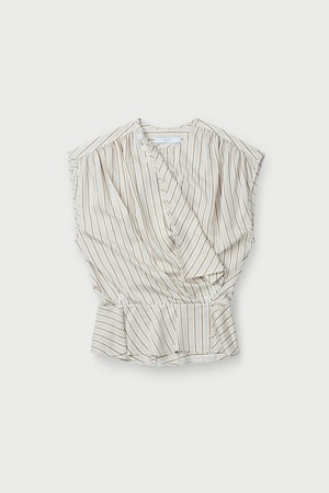 UTTOPIA 스트라이프 드레이프 셔링 블라우스