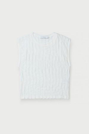 UZELIE 시어 스트라이프 슬림 티셔츠