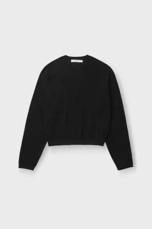 MYRALIESPE 시어 브이넥 니트 탑