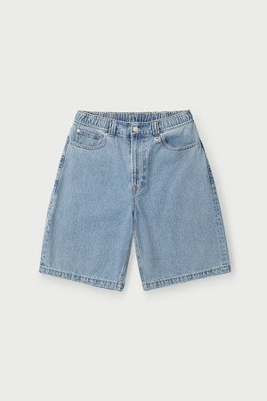 PZUREE 데님 펀칭 버뮤다 밴딩 쇼츠