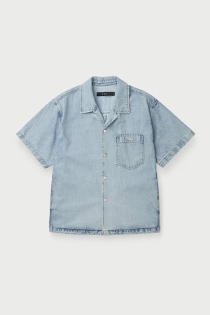 SZUREE 데님 펀칭 반팔 셔츠