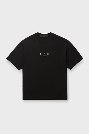BASIC 로고 자수 실켓 반팔 티셔츠