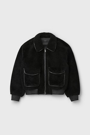 Pelage 퍼 파이핑 무스탕