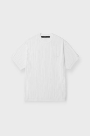 PLEATS 플리츠 반팔 라운드 스웨터