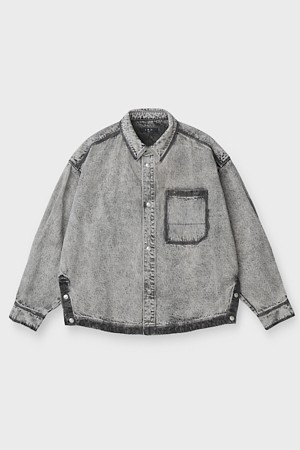 CHEN 페이디드 데님 워크 자켓