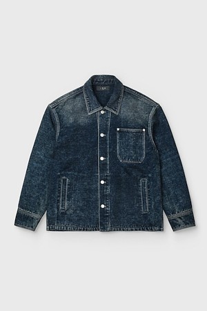 KEYRON 벨벳 데님 긴팔 셔켓