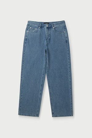 CHERAZI 스냅 디테일 와이드 데님 팬츠