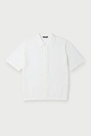 BRACIO 매쉬 텍스처 숏 슬리브 니트