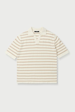 MANAUS 스트라이프 숏 슬리브 니트