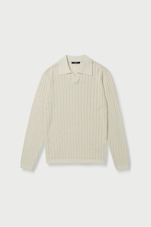 PAOZA 리브드 스킵 카라 니트