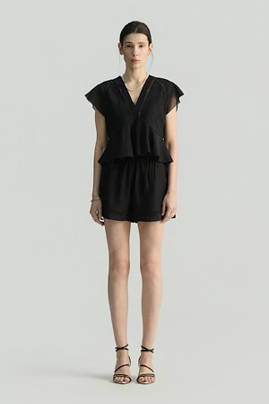 DAVINIASPE 레이스 패널 밴딩 쇼츠