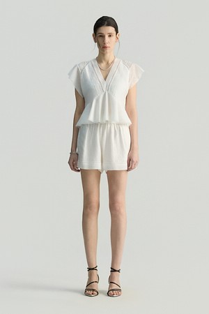 DAVINIASPE 레이스 패널 밴딩 쇼츠