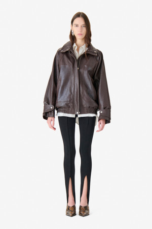 ONICO 하이넥 블루종 가죽 자켓 