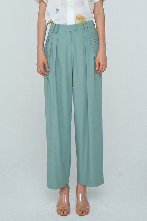 WNDERKAMMER - 스커트/팬츠 - [20SS] Zigzag Wide Trousers (Green)